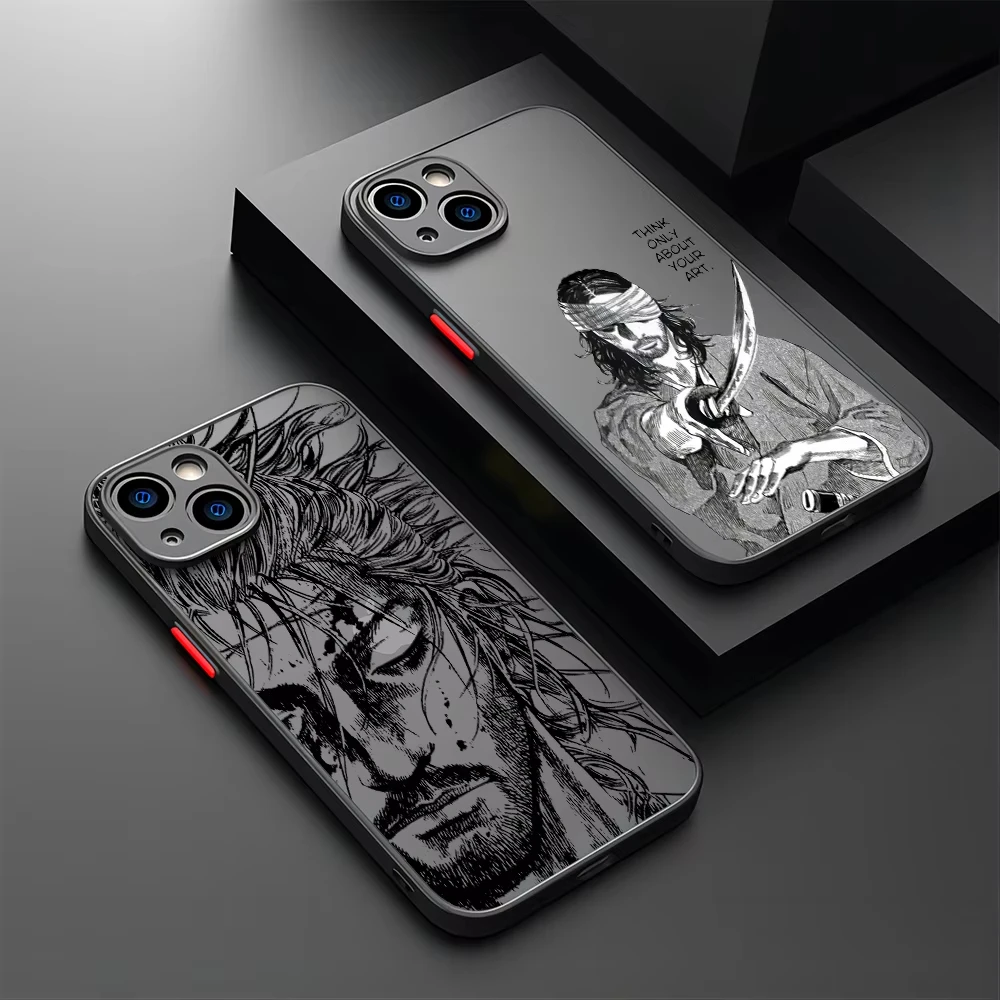 Black comics Vagabond Phone Case For iPhone 16 15 14 13 12 11 Pro Max X XR XSMax 7 8 Plus Matte Transparent Back Cover