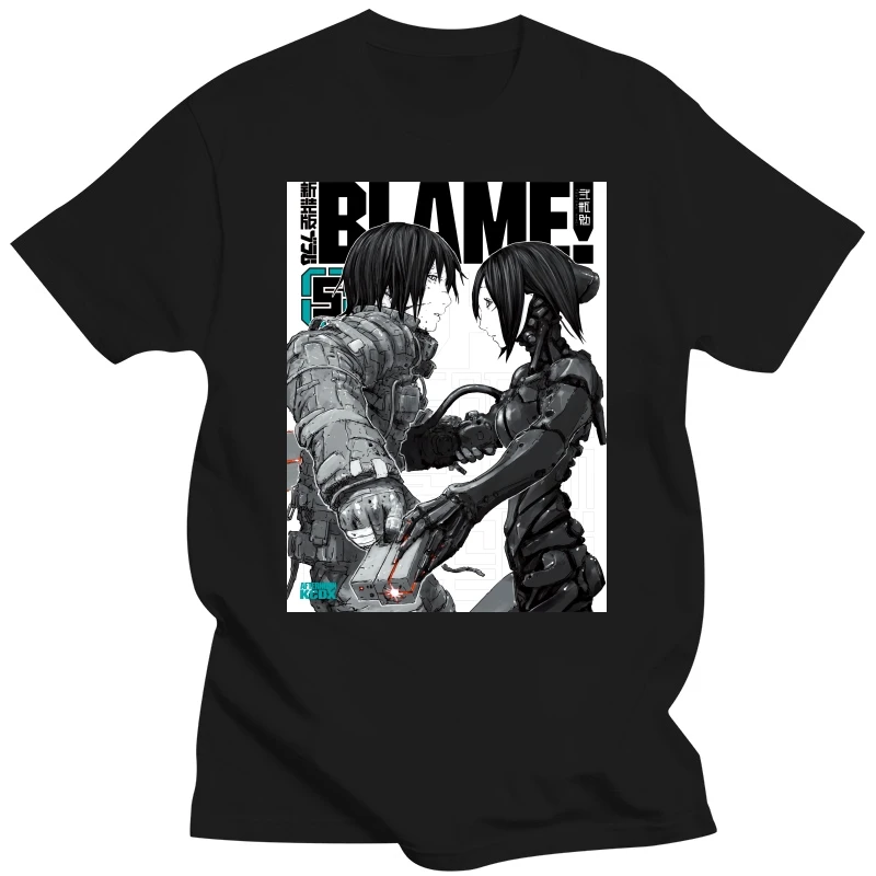 Japanese anime Manga Blame Zuru T Shirt Men Short Sleeved  Streetwear T-shirt Sidonia Heavy Industries Tee Nihei Tsutomu Tops