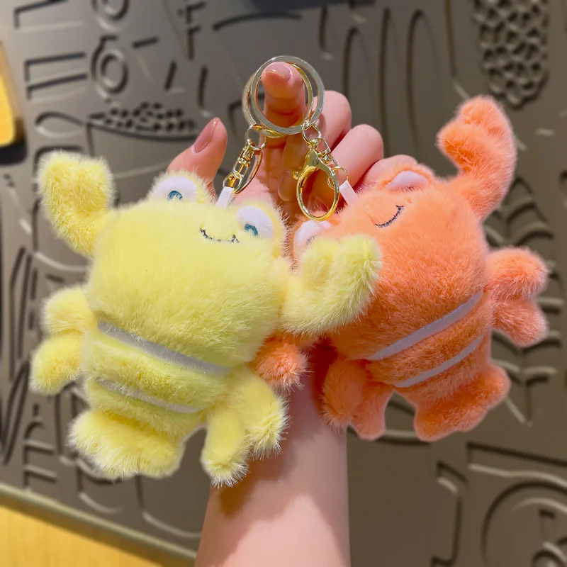 Cute Simulation Ocean Animals Crayfish Plush Doll Toys Cartoon Plush Lobster Series Keychain Bag Charm Keychain Children Toys