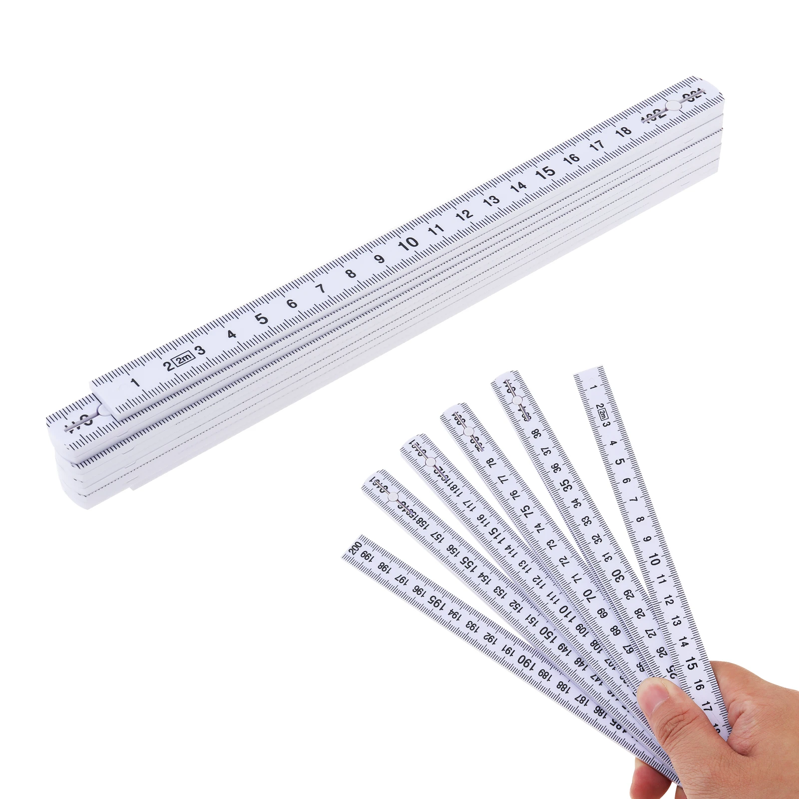 2m Double Sided Metric Scale Foldable Plastic Ruler for Carpenters / Drawing / Teaching Multifunctional Measuring Tool