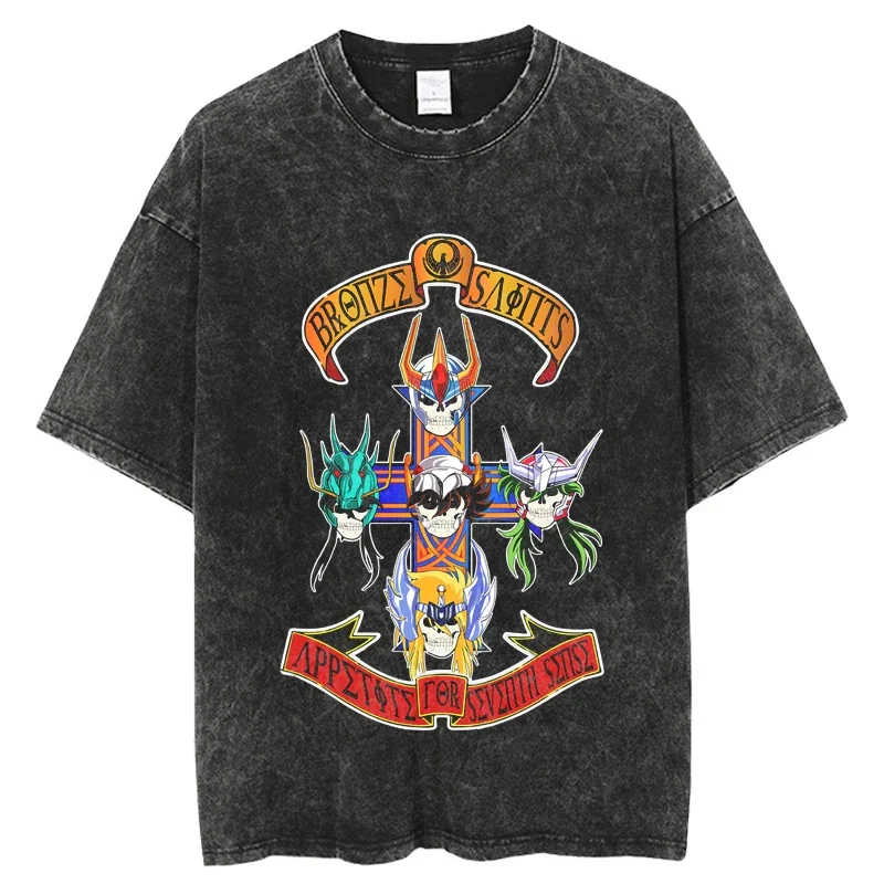 Saint Seiya Print T Shirt For Men 2026 Harajuku Casual Short Sleeve Graphic Tee Tops