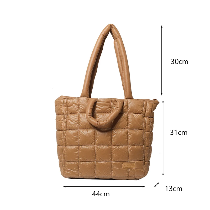 Winter Large Capacity HandBag Fashion Women Shoulder Bag Quilted Space Cotton Crossbody Bag Versatile Padded Messenger Bag