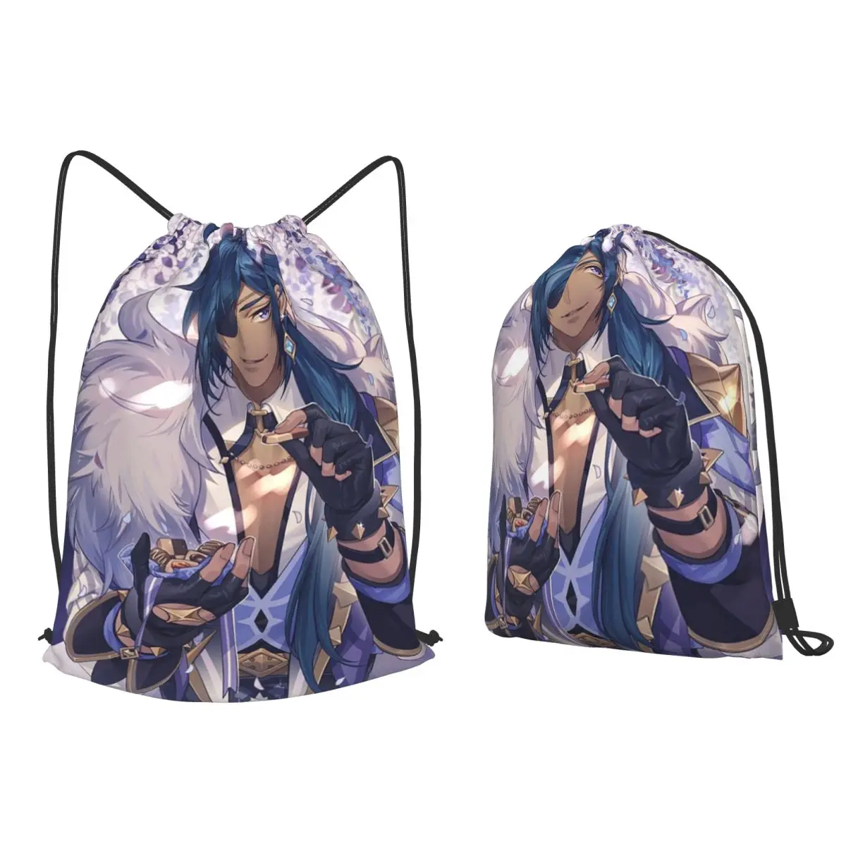 Kaeya Game Genshin Impact Anime Backpacks Casual Drawstring Bags Sports Bag Book Bags for Man Woman School