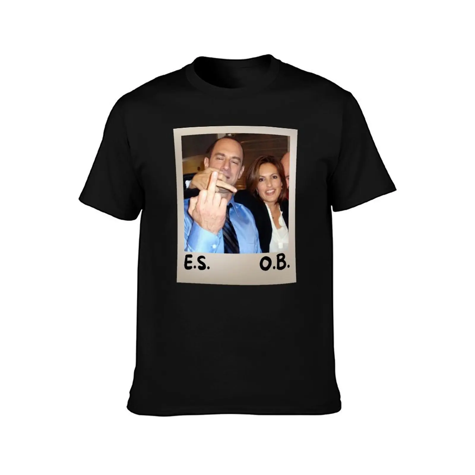 Elliot Stabler And Olivia Benson Actors and musicians giving the middle finger meme T-Shirt t shirts for man cotton T-Shirt