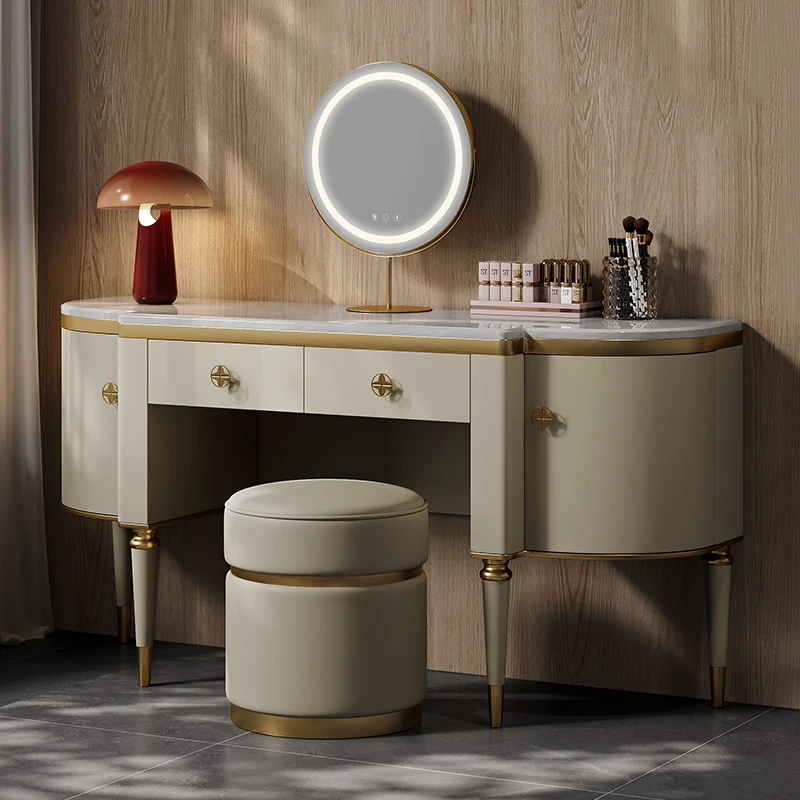 

European Tall Vanity Table Luxury Mid Century Women Closets Dressing Table Drawers Makeup Mesa De Maquillaje Home Furniture