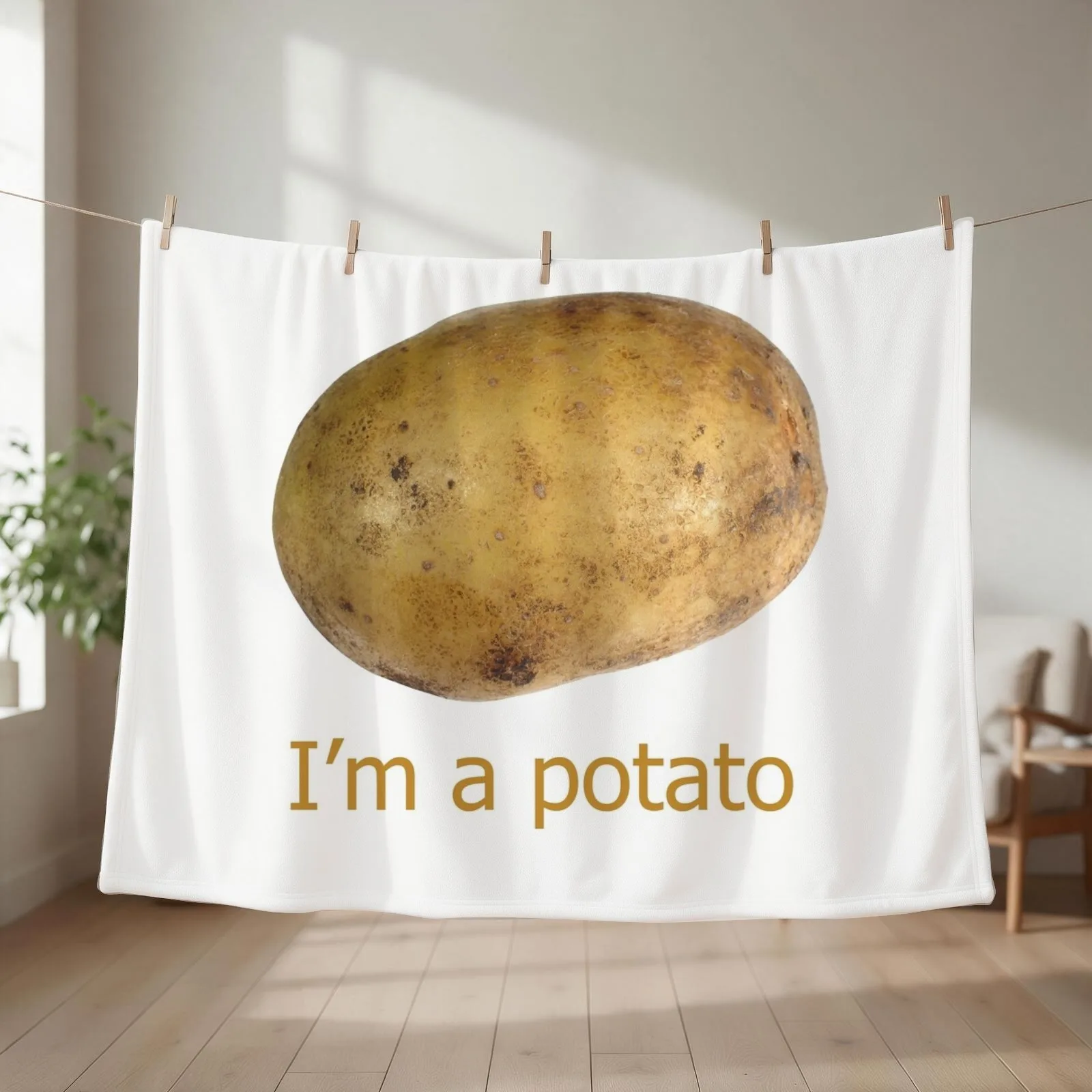 I'm a potato Throw Blanket couch cozy soft plush fuzzy picnic outdoor blanket