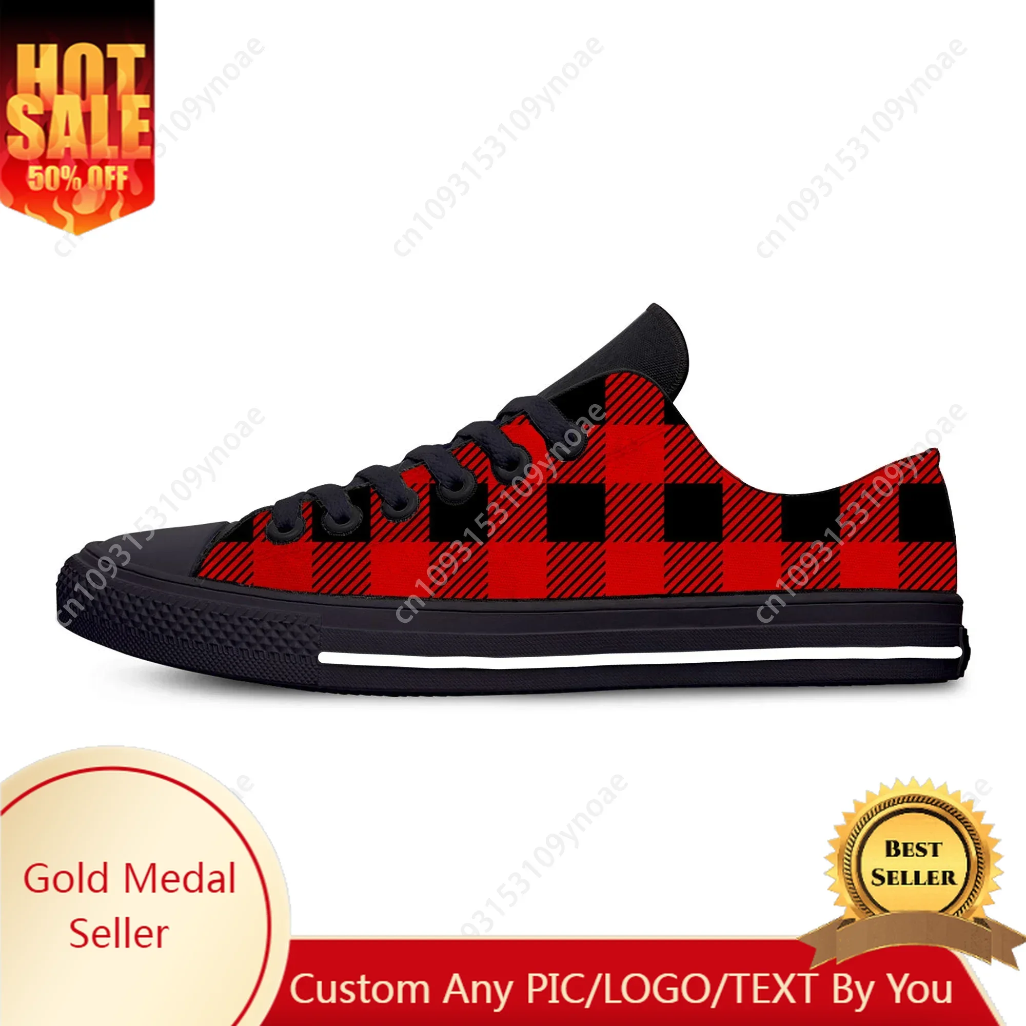 

Hot Anime Buffalo Plaid Check Fashion Classic Breathable Casual Shoes Low Top Lightweight Men Women Sneakers Latest Board Shoes