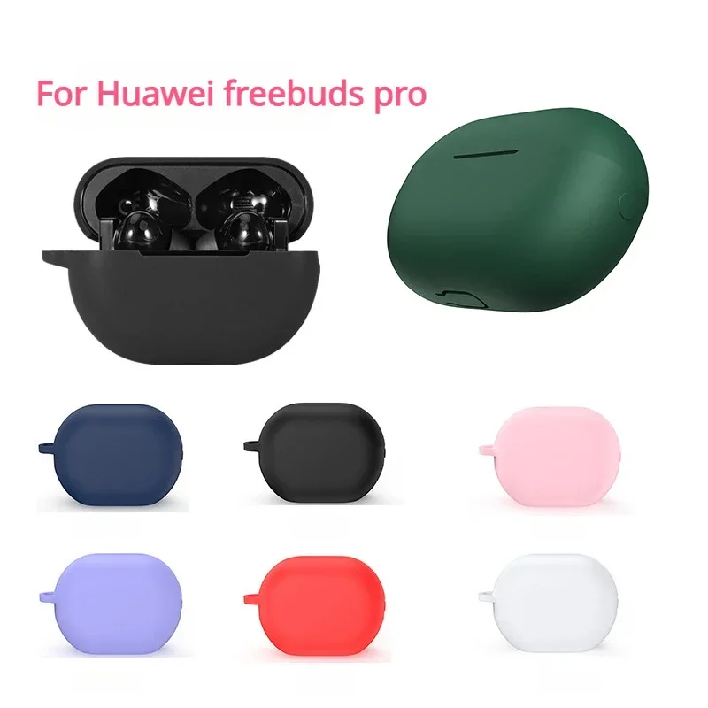 Silicone capa protetora para huawei freebuds pro, capa bonito, cor pura