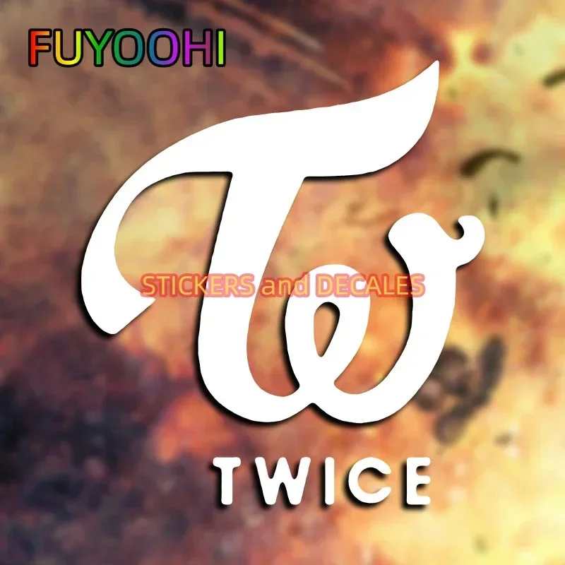 

FUYOOHI Play Stickers Twice Girl Group Kpop Logo Car Decal Funny Sign Sticker Waterproof Die Cut Helmet Trunk Car Decoration
