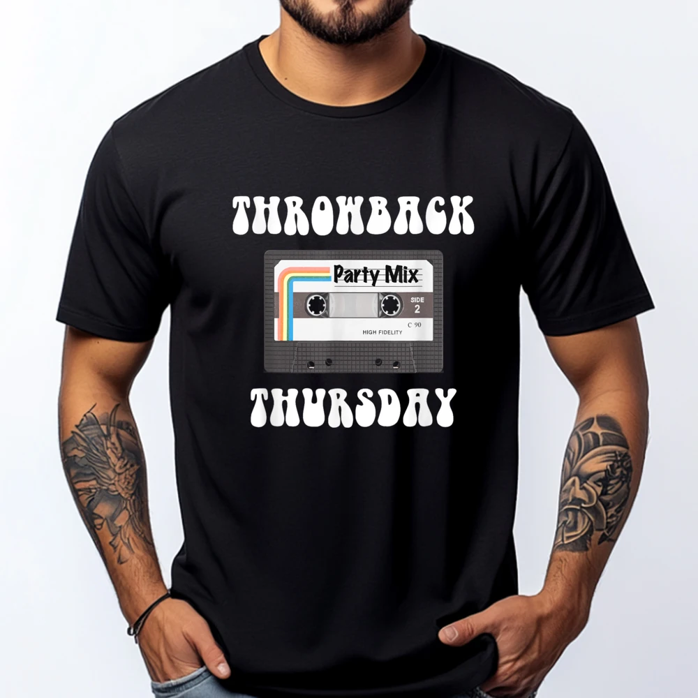 

Throwback Thursday With Party Mix Cassette Mens Clothing 2025 Cheap Mens Shirts Graphic Tee Mens Gifts Father's Day