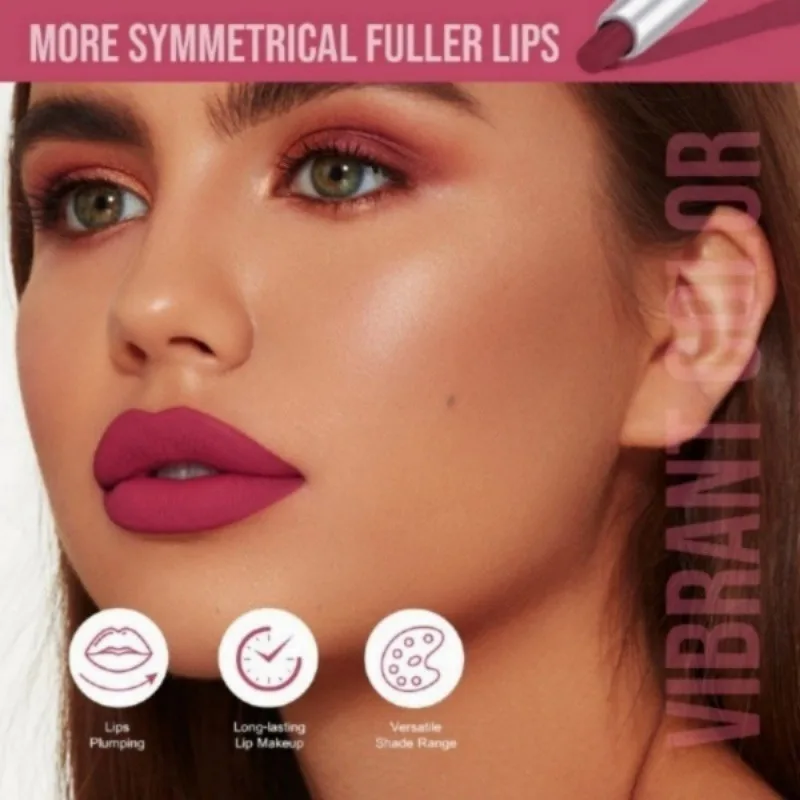 長持ちするベルベットのようなリップライナー & アイライナー防水防汗デュアル目的簡単な滑りやすいヌード口紅ペンメイクアップツール