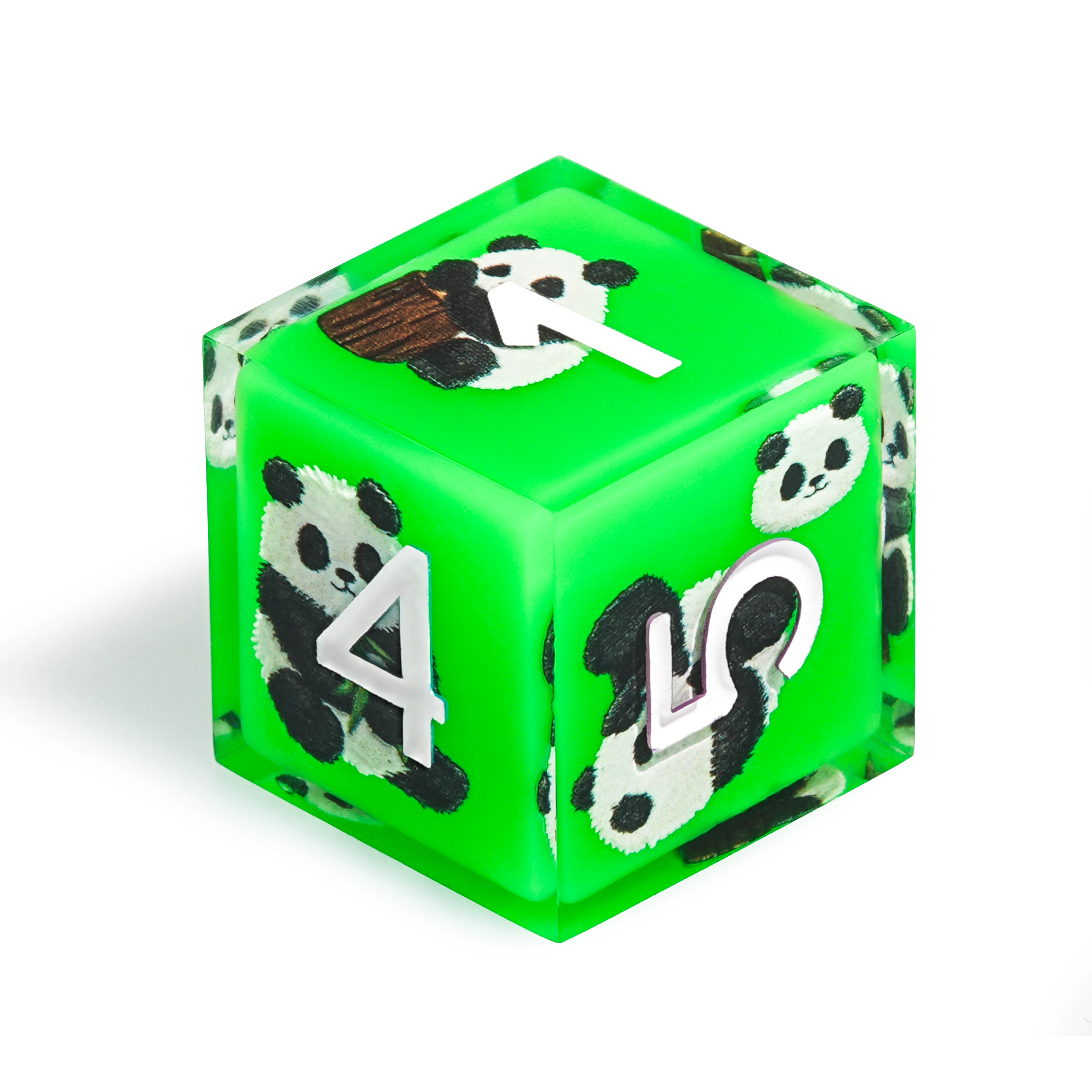 1-7 pçs panda verde dnd leite branco resina sólida conjunto de dados multi-face dados poliédricos para jogo d & d coc role play rpg jogo de mesa