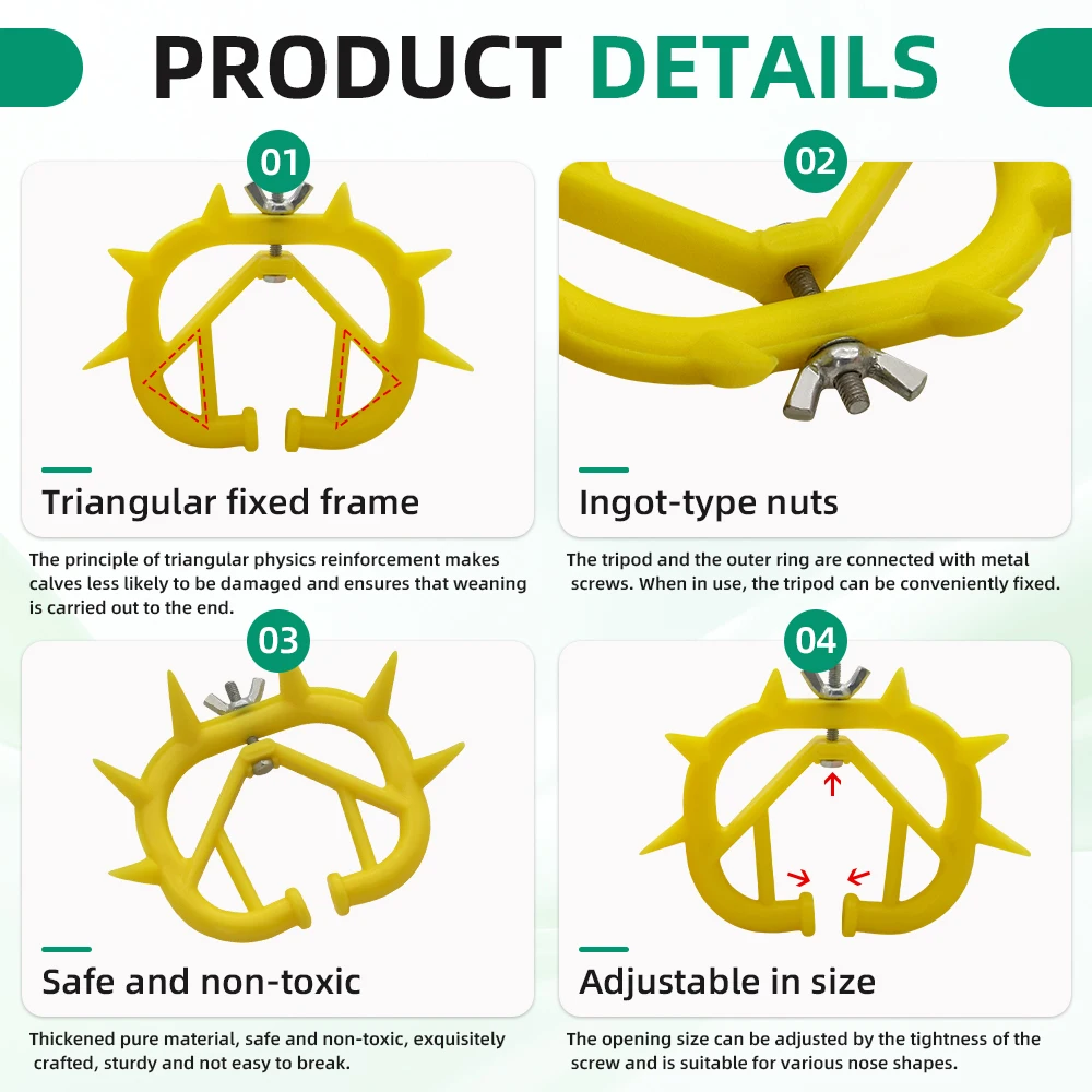 5 Buah Cincin Hidung Ternak Plastik Cincin Hidung Ternak Plastik Tebal Kit Penghenti Perah Anti Mengisap Peralatan Ternak