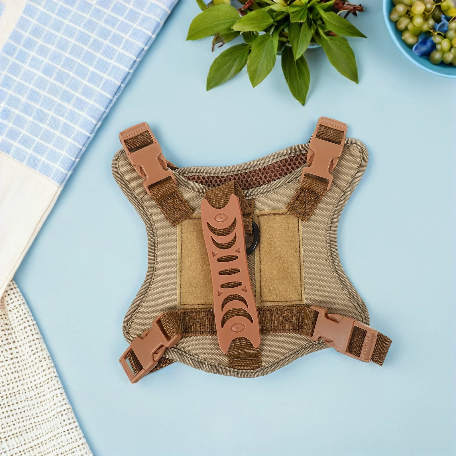 

Tactical Cat Harness Adjustable Escape Proof Cat Walking Vest Leash Small Pets Training Hiking Khaki Tactical Dog Harness