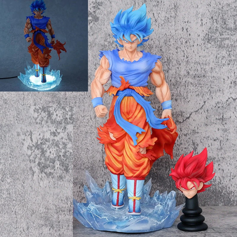 

32cm JT Statue Dragon Ball Z Goku Action Figure Led Base Super Saiyan Anime Figurine Collection Model Toys Ornament Gifts