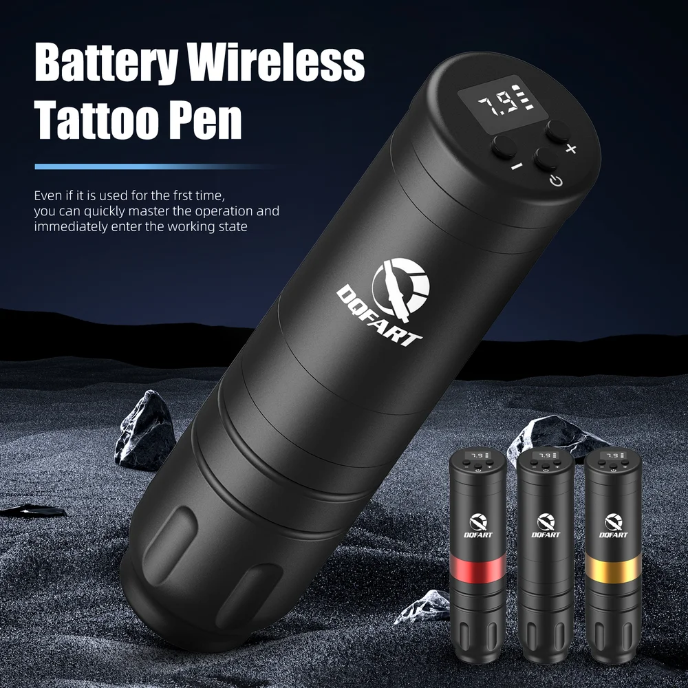 DQFART T1 3Colors LED 1500mAh Electric Wireless Tattoo Ren Blue Soap Tattoo Ink Tattoo Needle Professional Tattoo Artist