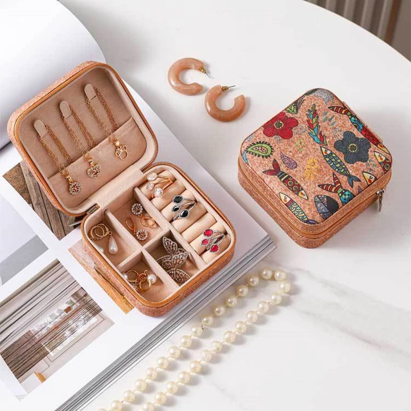 1Pc Jewelry Organizer Display Travel Jewelry Case Boxes Portable Jewelry Box Travel Earring Ring Necklace Storage Box