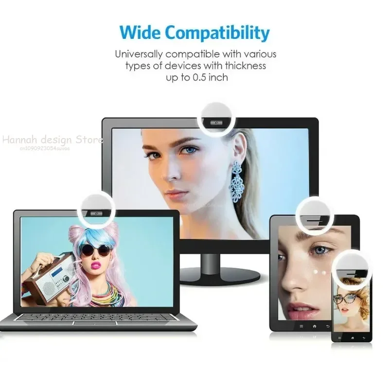 Led Selfie Ring Light Portable USB Charge Phone Lens Lamp Mobile Phone Live Broadcast Video Selfie Fill Light for All Smartphone
