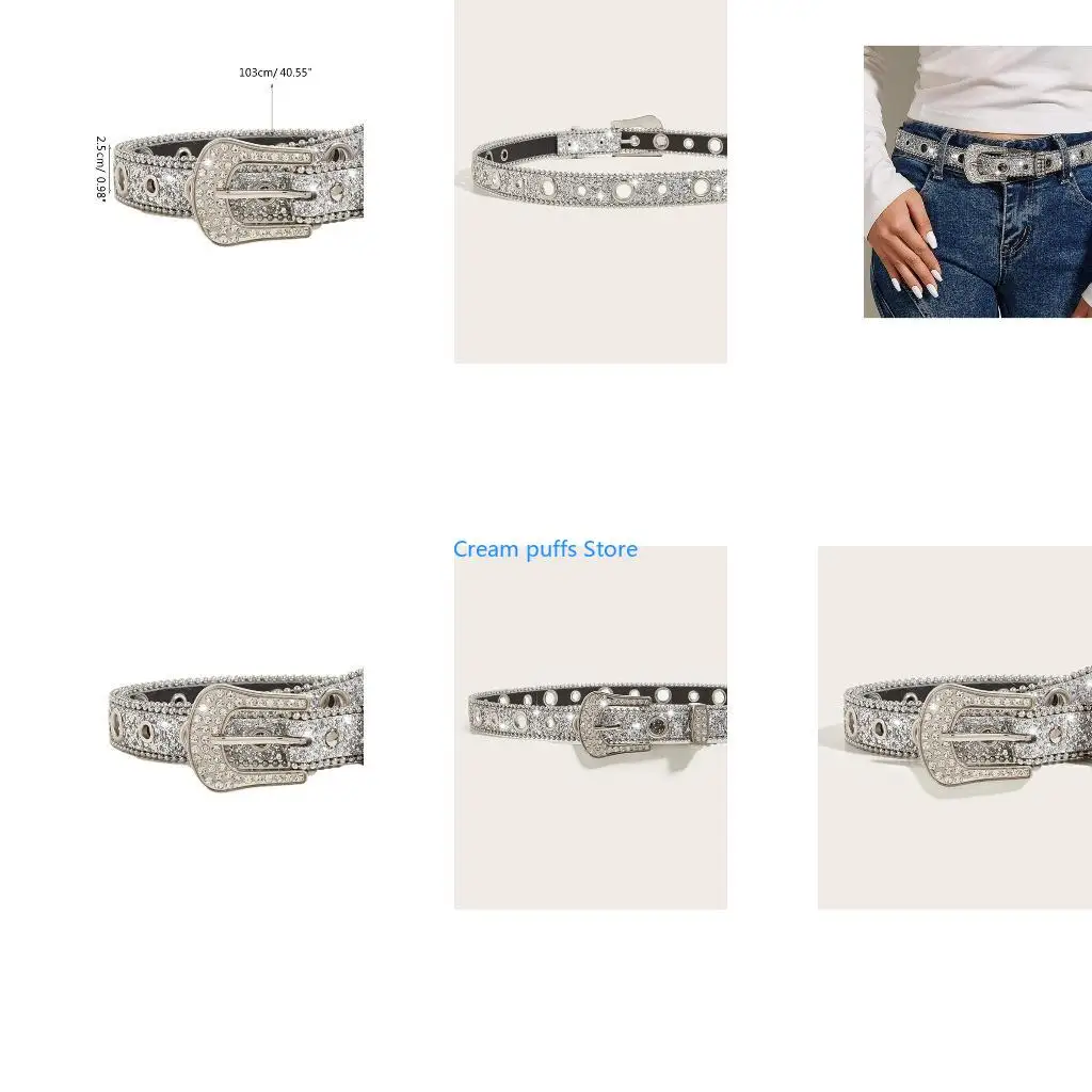 50LE Waist Belt Jean Belt Waistband Crystal Belt Bling Belt Women Fashion Cowgirl Western