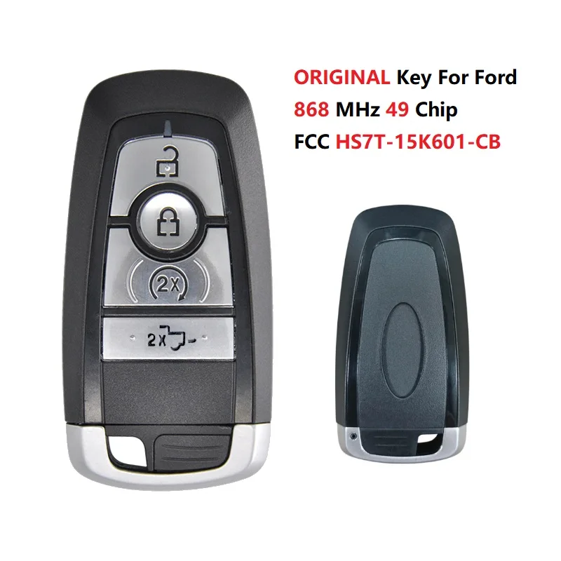 CN018123 For Ford Raptor 868 MHz 49 Chip Original Smart Key FOB 4 Button Part Number HS7T-15K601-CB With Raptor Logo