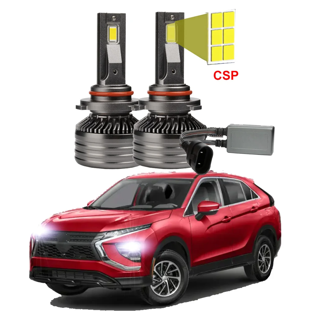 

Светодиодные лампы для фар 9012 HIR2, 6000K белый свет, для Mitsubishi Eclipse Cross 2017-2025, суперяркие, турбо-лампы для фар