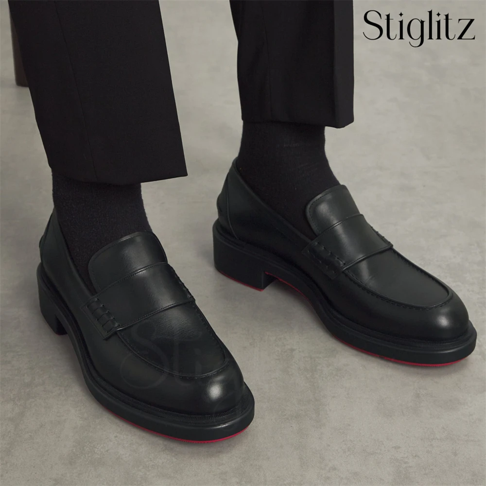 Mocasines cómodos de cuero suave para hombre, zapatos de vestir elegantes de cuero marrón y negro, zapatos de punta redonda, zapatos artesanales personalizados