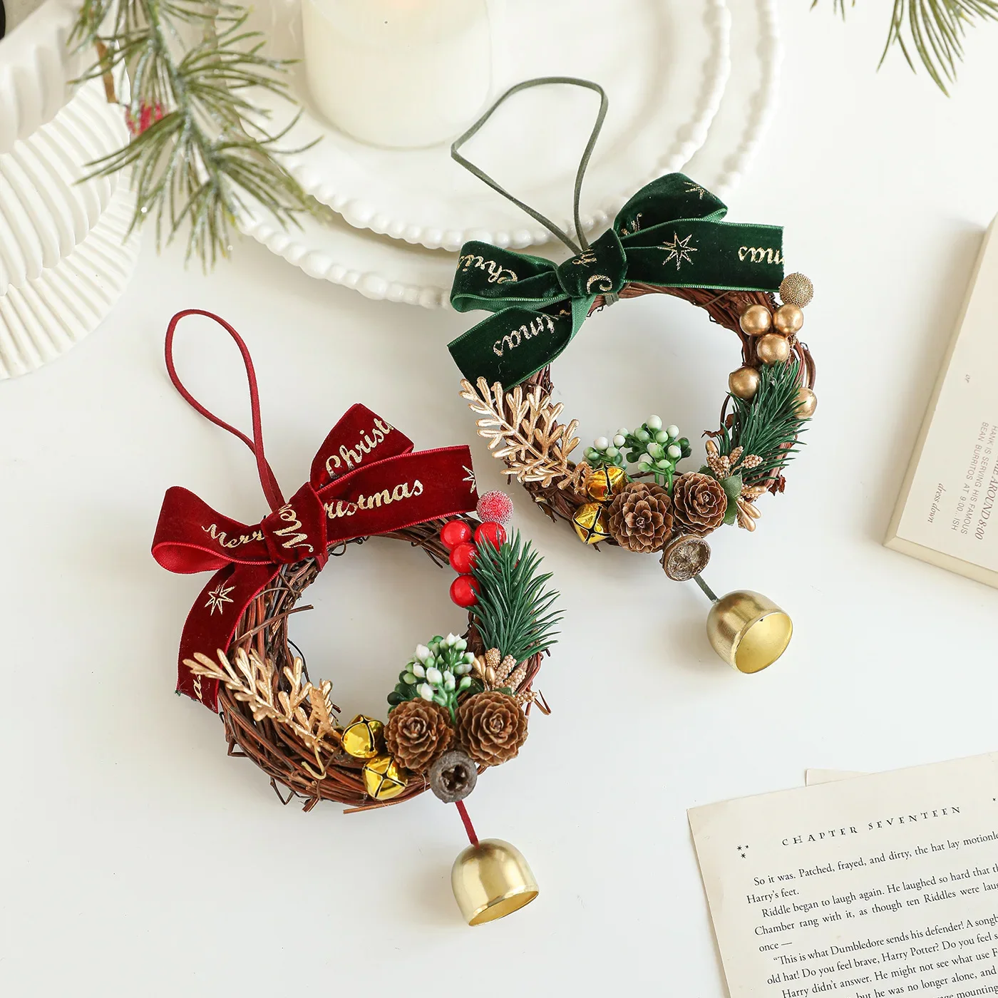 

Новый рождественский колокольчик, подвеска из кованого железа, металлическая подвеска в виде сцены, украшение для рождественской елки, гирлянда, подвесное украшение на дверь