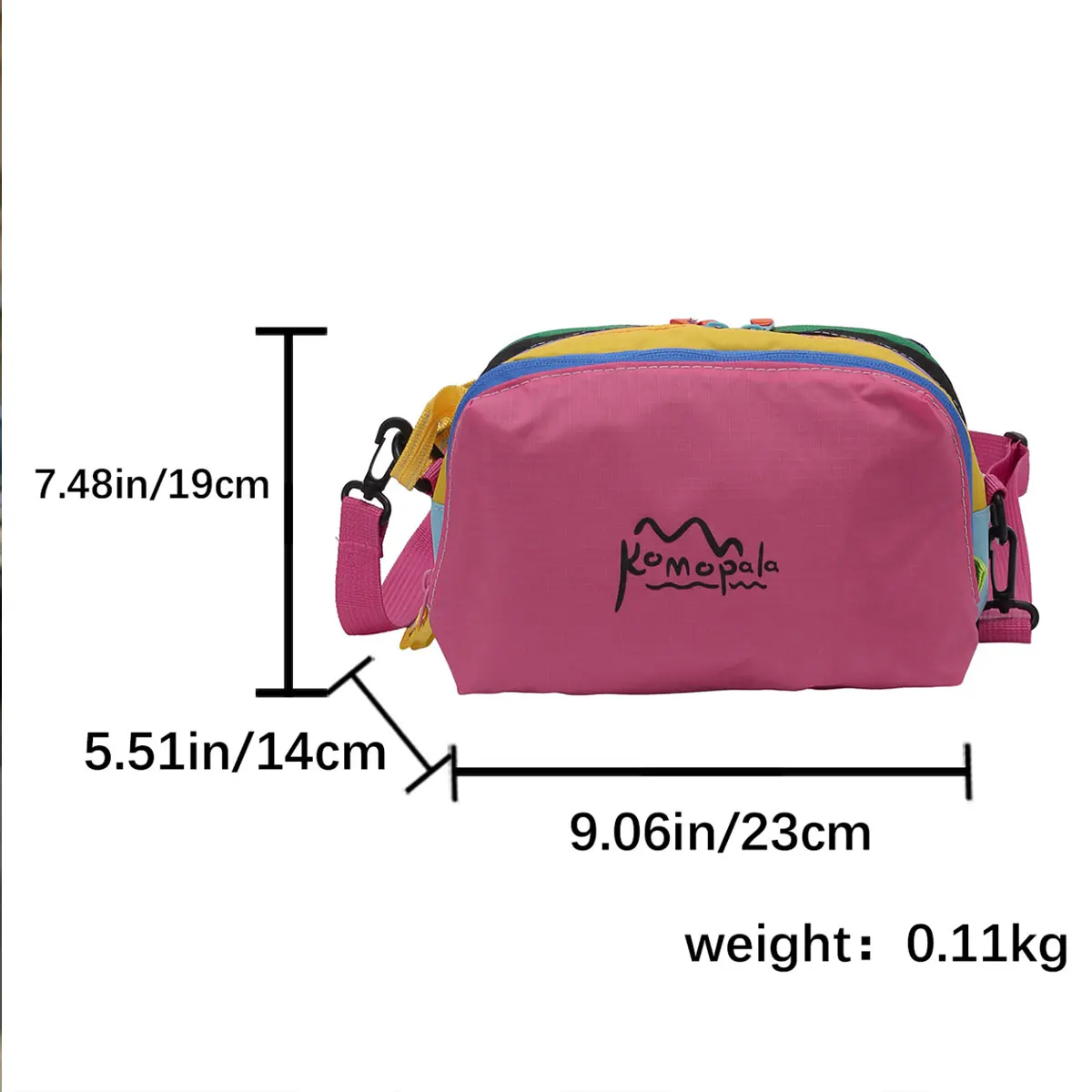 Trendy Personality Dopamine Rainbow Color Diagonal Cross Bag Large Capacity Outdoor Convenient Handheld Travel Makeup Bag image 3