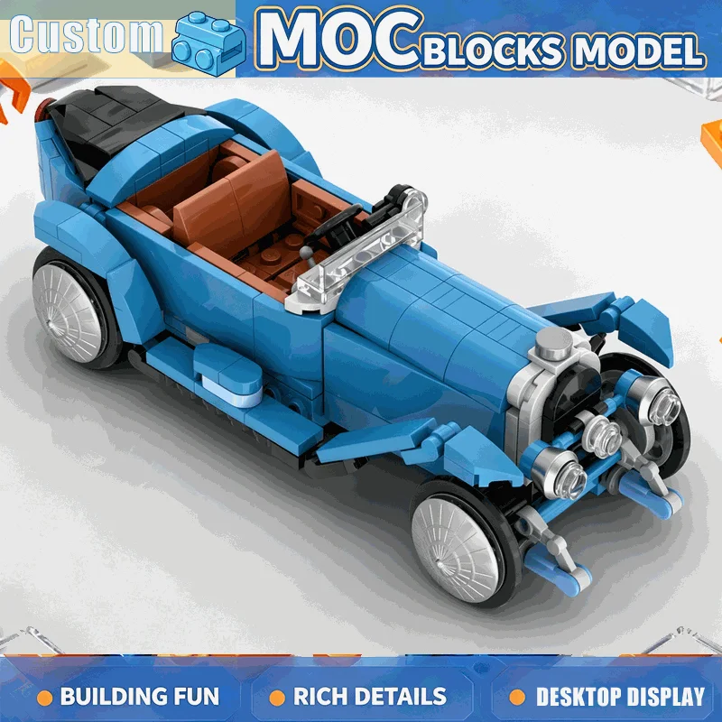 316PCS MOC Classic Vintage  Race Winner Car Model Custom Puzzle DIY Creative Building Blocks Educational Assembly Gifts