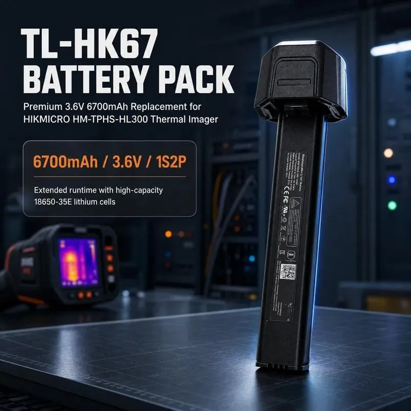 TL-HK67 INR18650-35E 1S2P Lithium Ion Battery Pack 3.6V 6700mAh Replacement for HIKMICRO HM-TPHS-HL300 Infrared Thermal Imager
