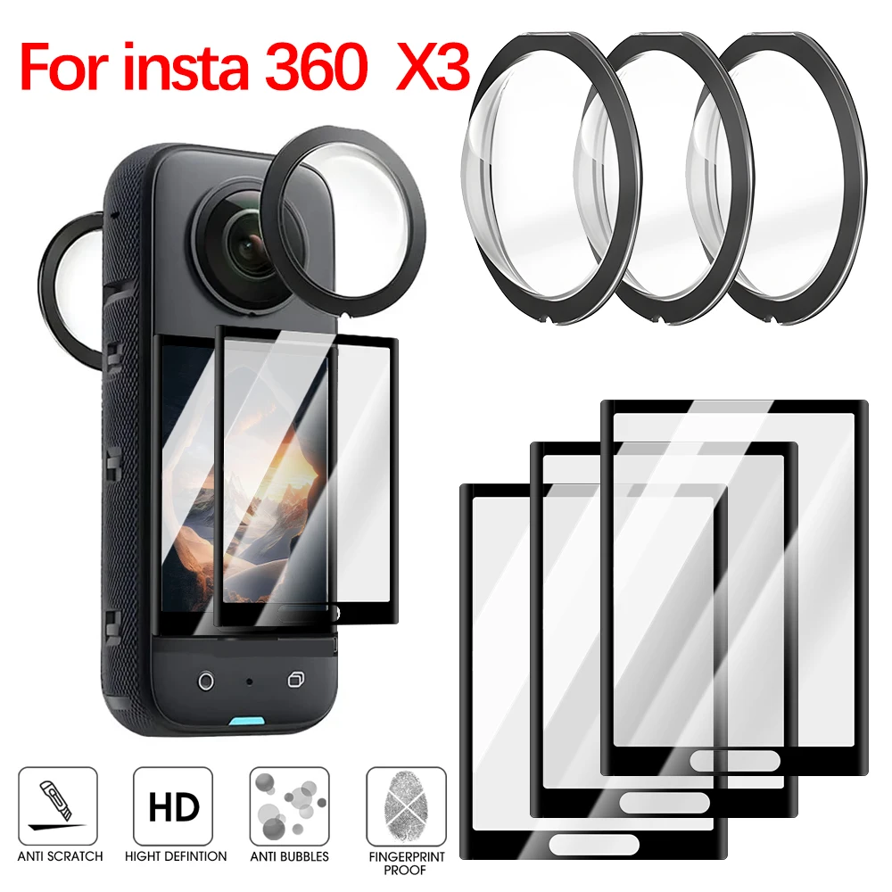 Pellicola In Vetro Temperato Per Insta360 ONE X3 – 2 Pezzi, Durezza 9H, Anti Graffio E Idrorepellente - 3