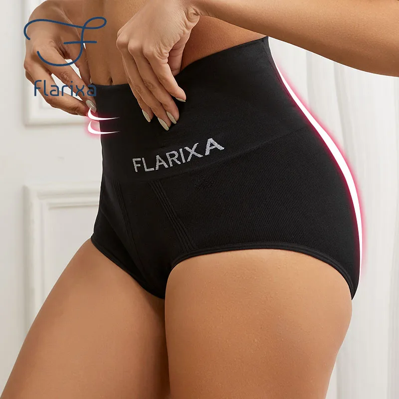 Flarixa High Waist Shaping Panties for Women Tummy Control Panty Postpartum Belly Slimming Underwear Seamless Briefs Body Shaper