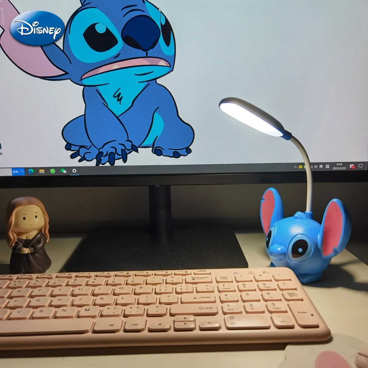 Disney Stitch LED Desk Lamp With Pencil Sharpener Foldable Night Light Party DIY Decorations Gift Kawaii USB Recharge Table Lamp