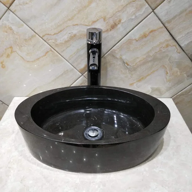 Retro light luxury, modern aesthetic art, simple bluestone basin, bathroom face wash basin