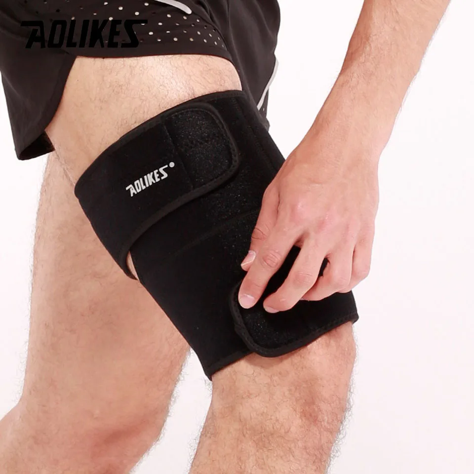 AOLIKES 1PCS Sport Thigh Guard Muscle Strain Protector Muslo Pads Support Fitness Leggings Leg Compression Sports Safety