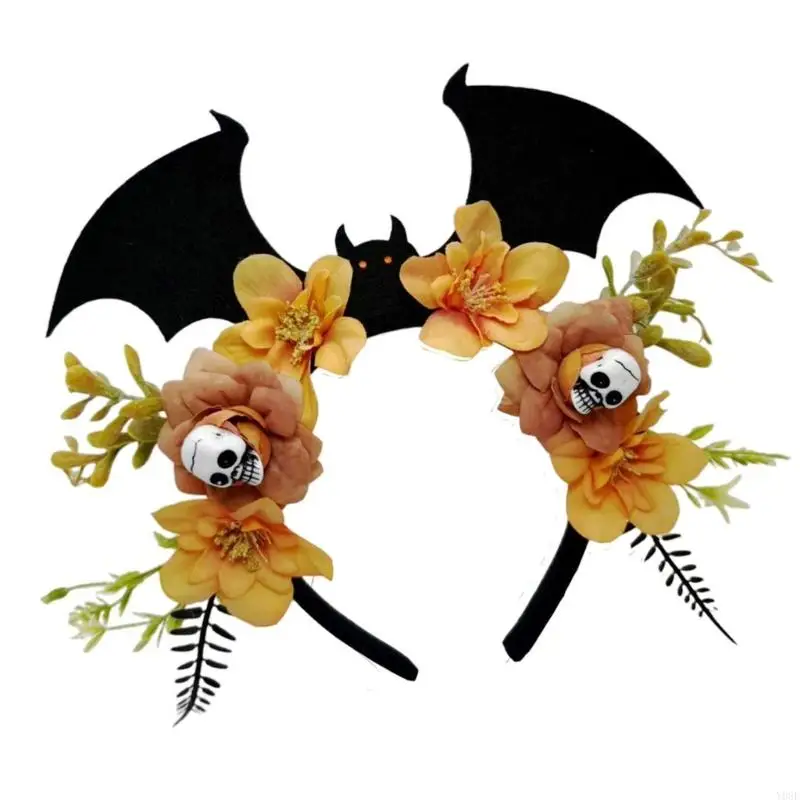 Bat Skull Hairband Dark Series Headband For Halloween Cosplay Party Day of the Dead Festival Gatherings Celebration Y08E