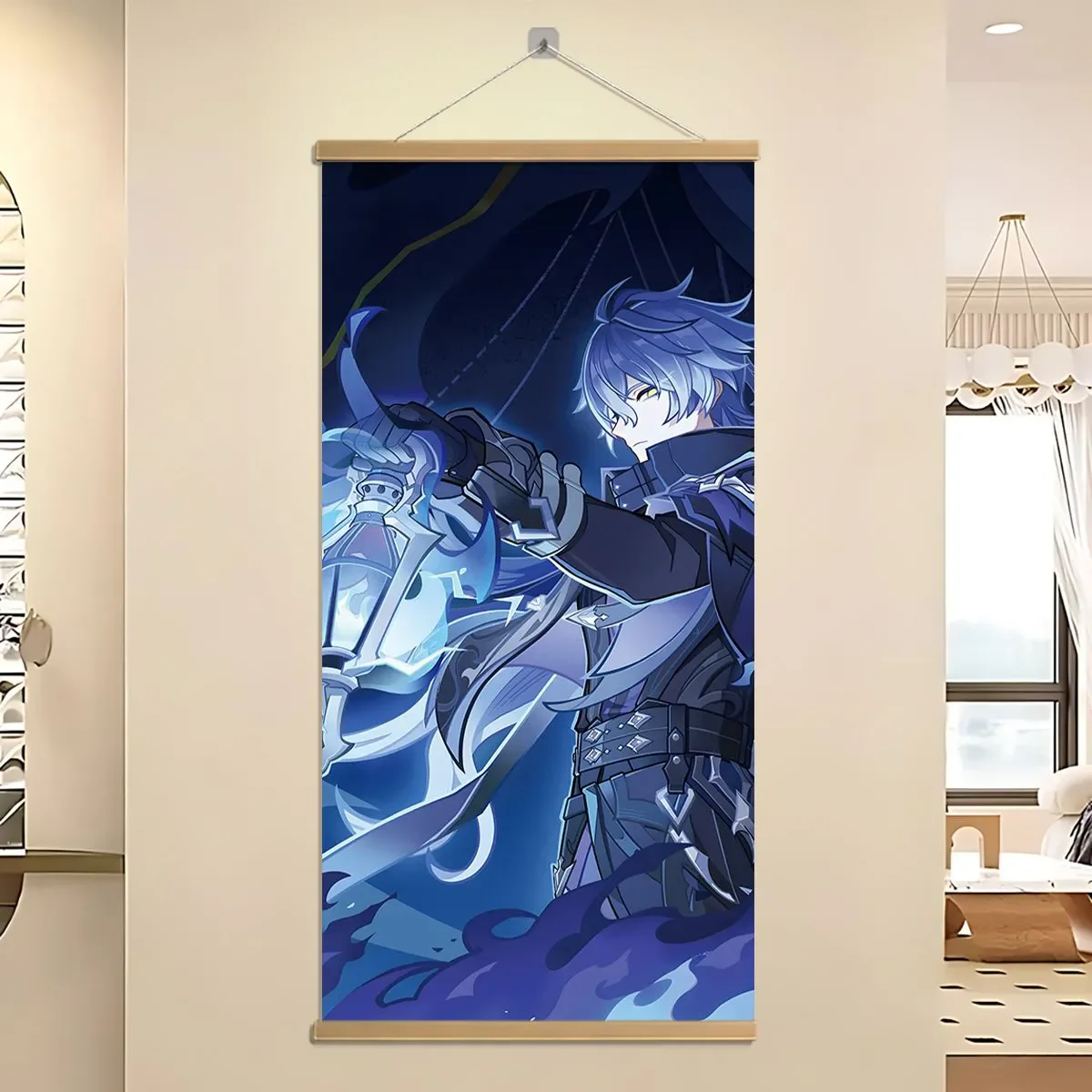 Genshin Impact Kyryll Chudomirovich Flins Cosplay Scroll painting wall painting Anime decorative painting Halloween gift