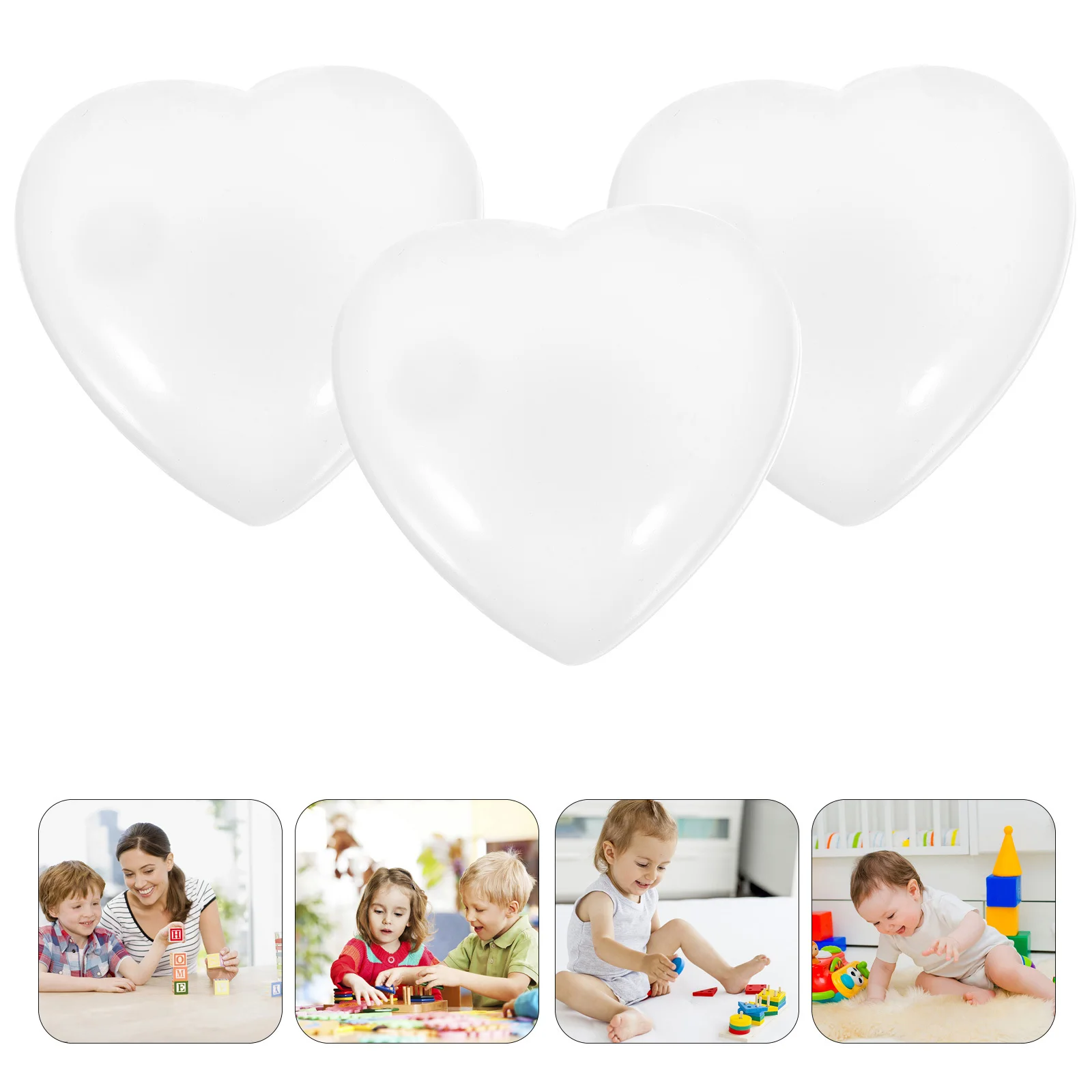 Boules de cœur élastiques et douces, 3 pièces, changement de couleur, jouets à presser, cadeaux de fête pour enfants, balle anti-Stress en forme de cœur, jouet à presser