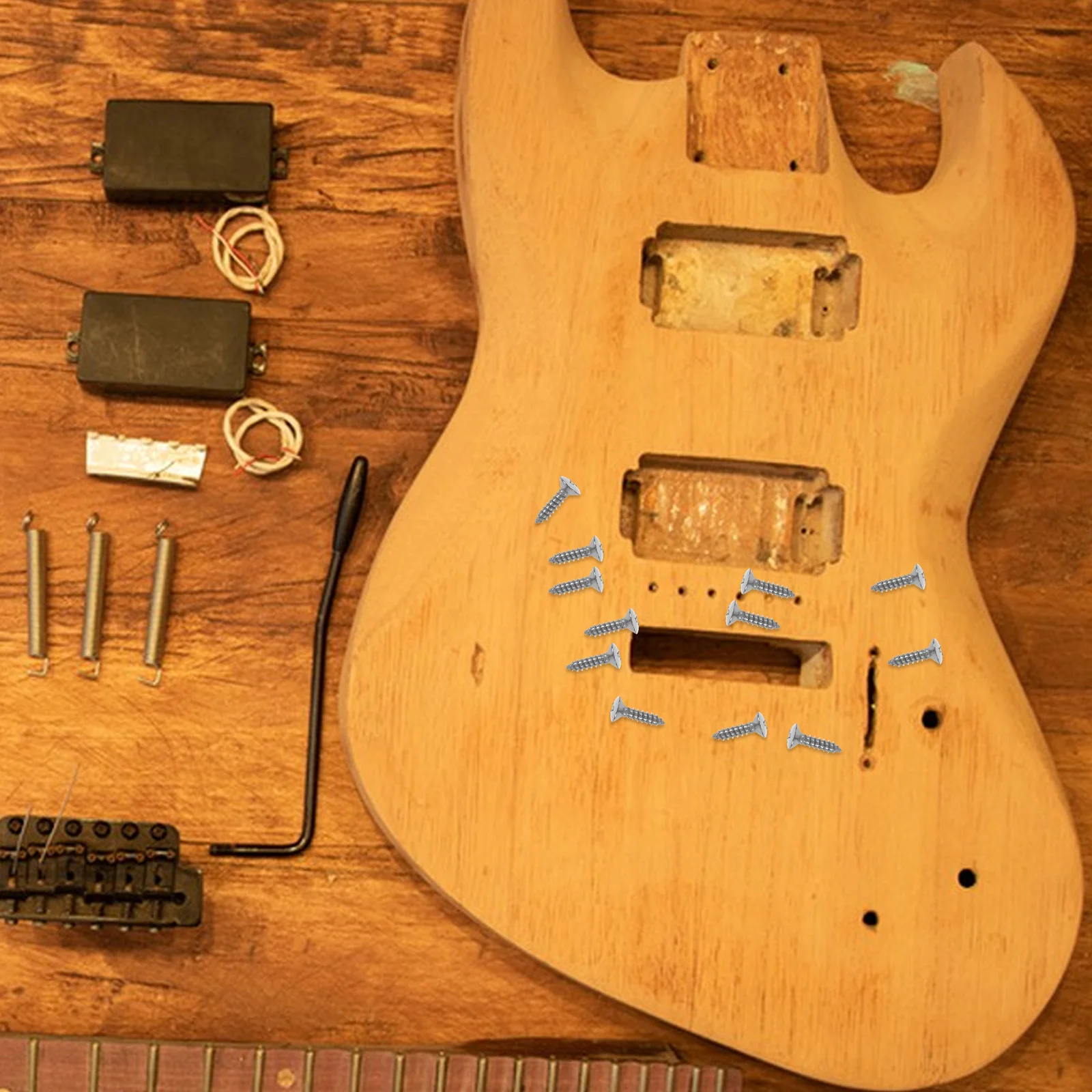 

50Pcs Precision Guitar Pickguard Screws Universal Fit for Electric Instruments Durable Metal Construction Easy to Install