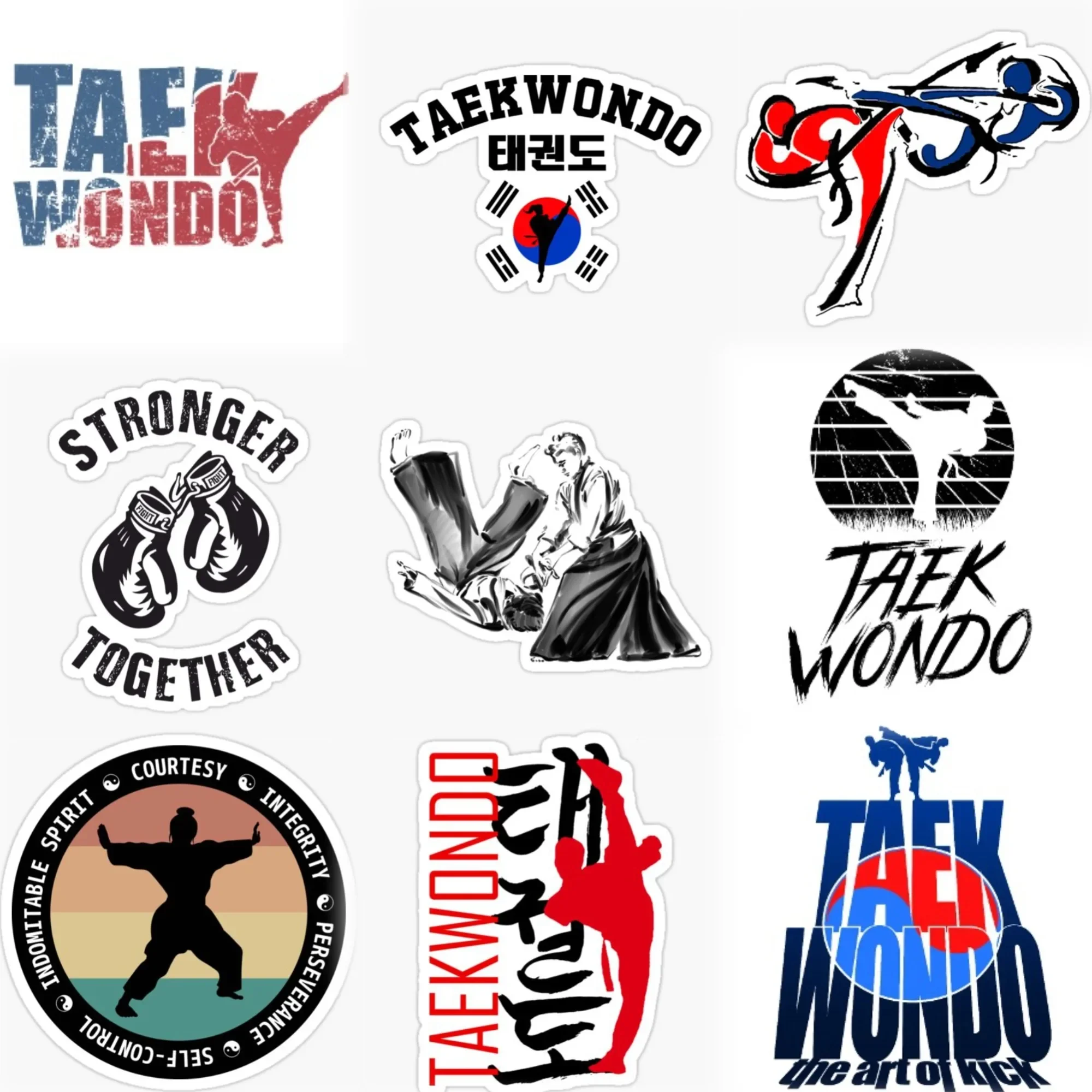 

TKD Taekwondo Combat Kicking Personalized Car Stickers Accessories Customizable Size Bicycle Helmet Window Decal