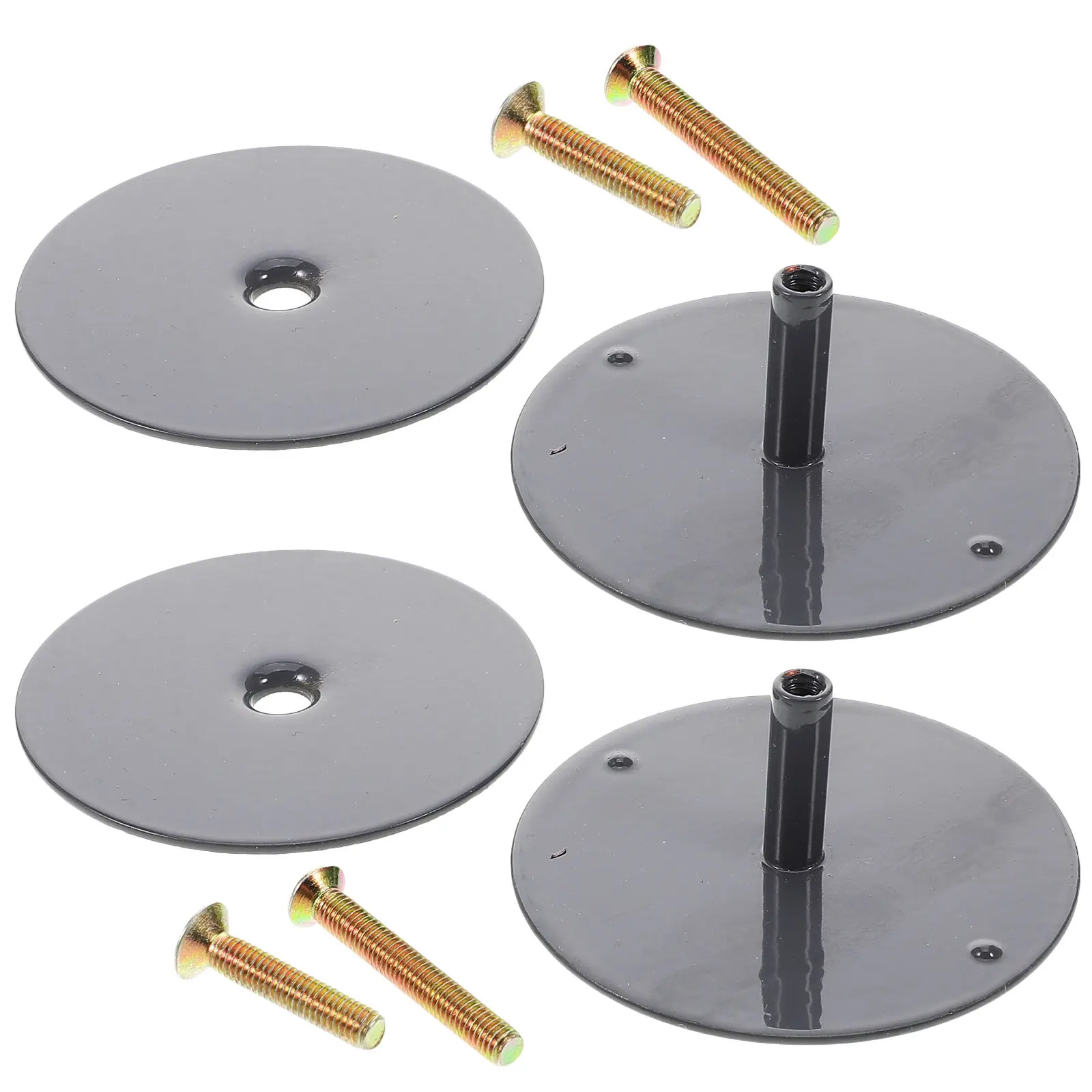 2Pcs Door Hole Cover Plate Metal Door Lock Hole Guard Round Deadbolt Cover Protective Plate Easy Install Screws
