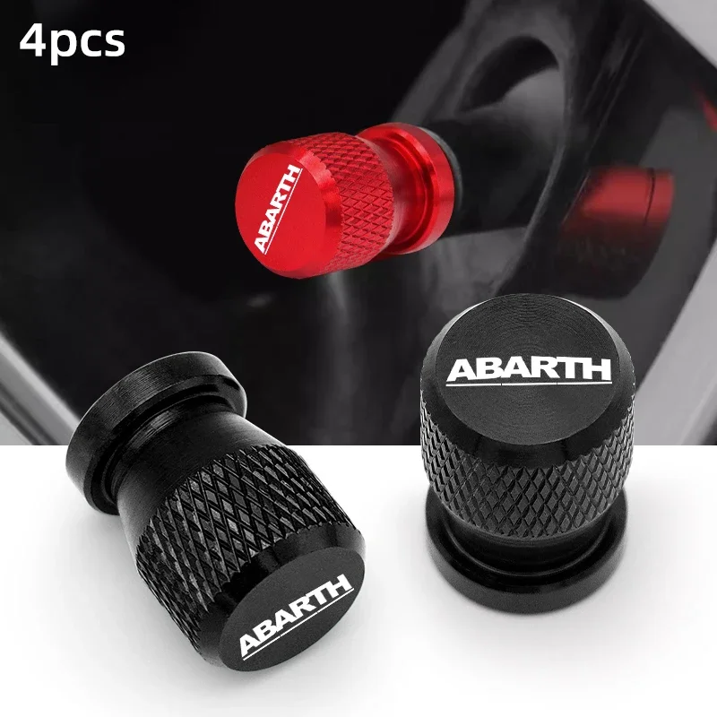 Tapas de válvula de neumático de rueda de coche, cubiertas de vástago de neumático, Airdust, impermeables, para Fiat Abarth 595 Abarth 500 Abarth 124 Spider, accesorios para coche