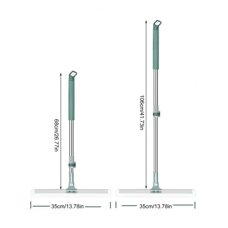 Silicone Broom Kitchen Broom with Telescopic Handle Household Cleaning Tool for Floor Bathroom Kitchen Shower Tile Pet Hair