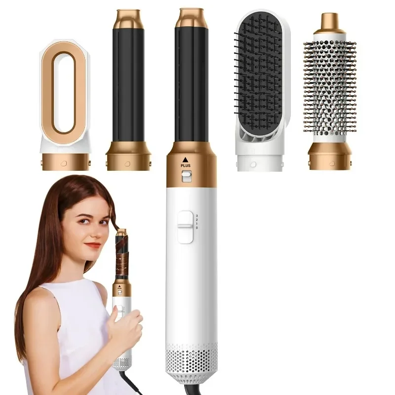 5 in 1 Quality Hairdryer Comb Hot Air Comb for Curling and Straightening Hair Automatic Straight Hair Comb Styling Hair Dryer