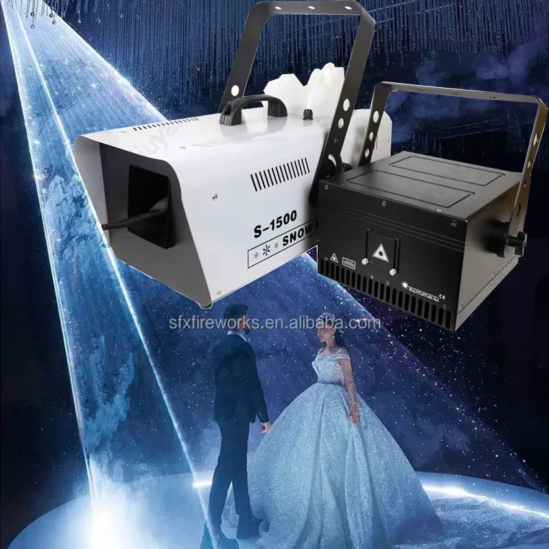 RGB Light Silent Snow Machine for Wedding Show Decoration Remote Control Light Snow Machine for Party First Dance DJ NightClub