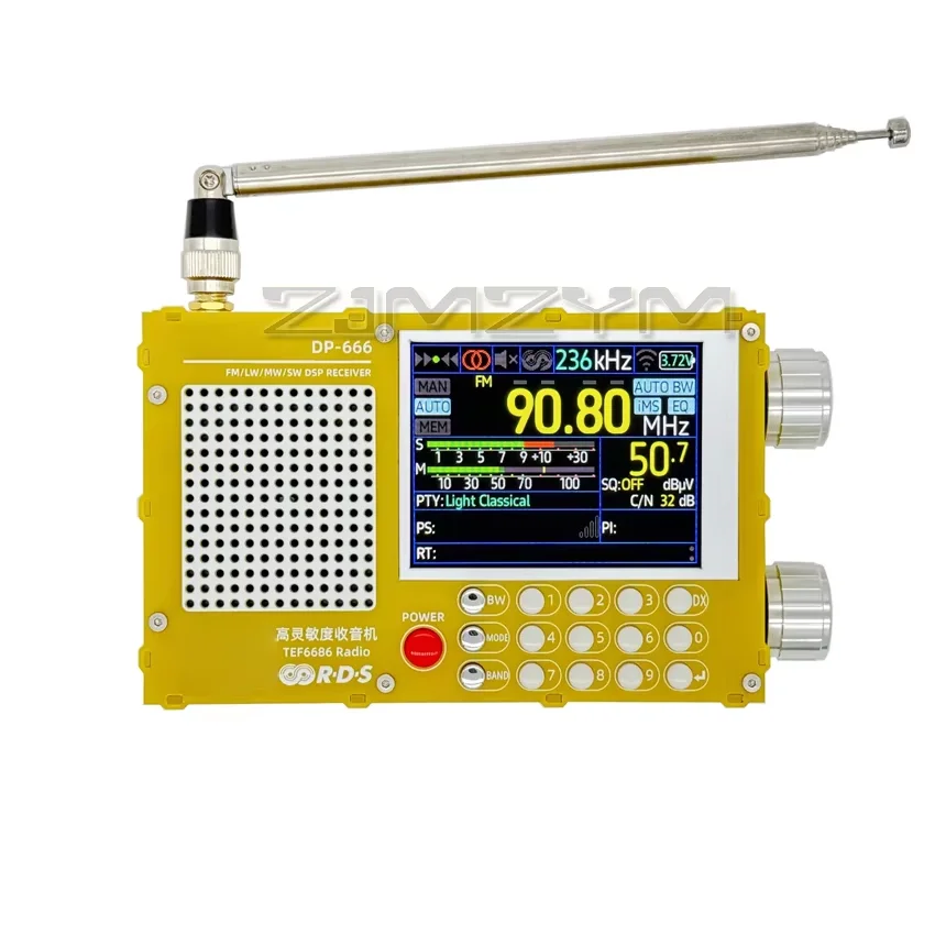TEF6686 DSP Radio DP-666 High Sensitivity Full Band FM AM FM Shortwave 2.8-inch 320x240 Resolution 3.7V/5000mAh