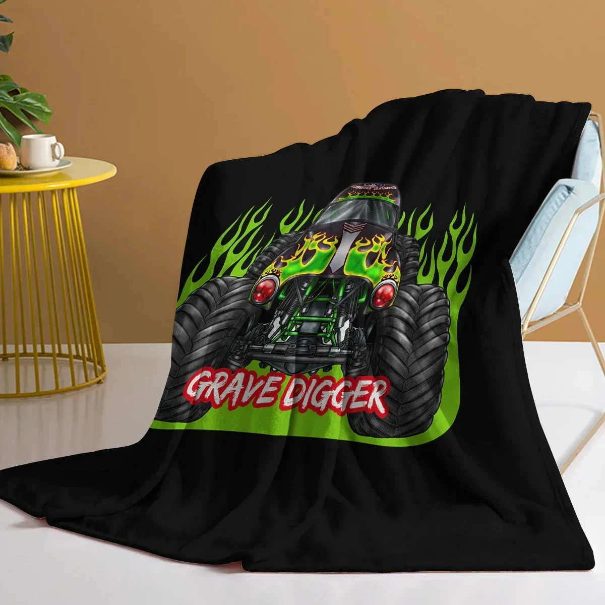 

Monster Truck Blanket for Teens, Adults and Kids, Gravedigg Print Soft Flannel Warm Cozy Blanket