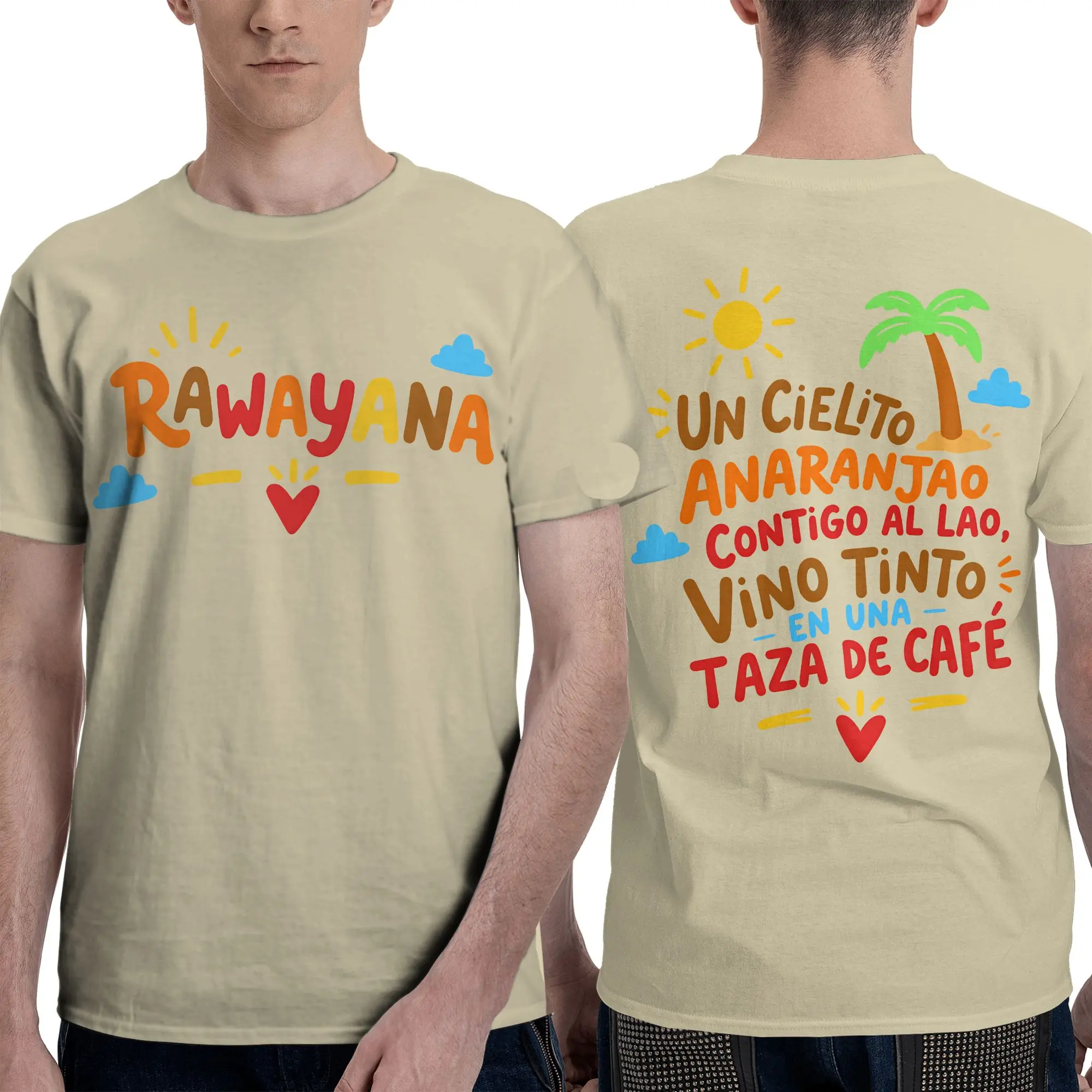 Rawayana ¿Donde Es El After Tour 2026 T-Shirt  Hip Hop T Shirts Short-Sleeved Street Style Tops Summer 100 Cotton Clothing