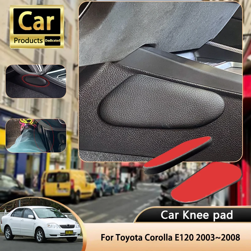 For Toyota Corolla E120 MK9 Allex 2003~2008 Car Leg Knee Pad PU Lether Center Control Rest Cushions Thigh Support Cushion Auto