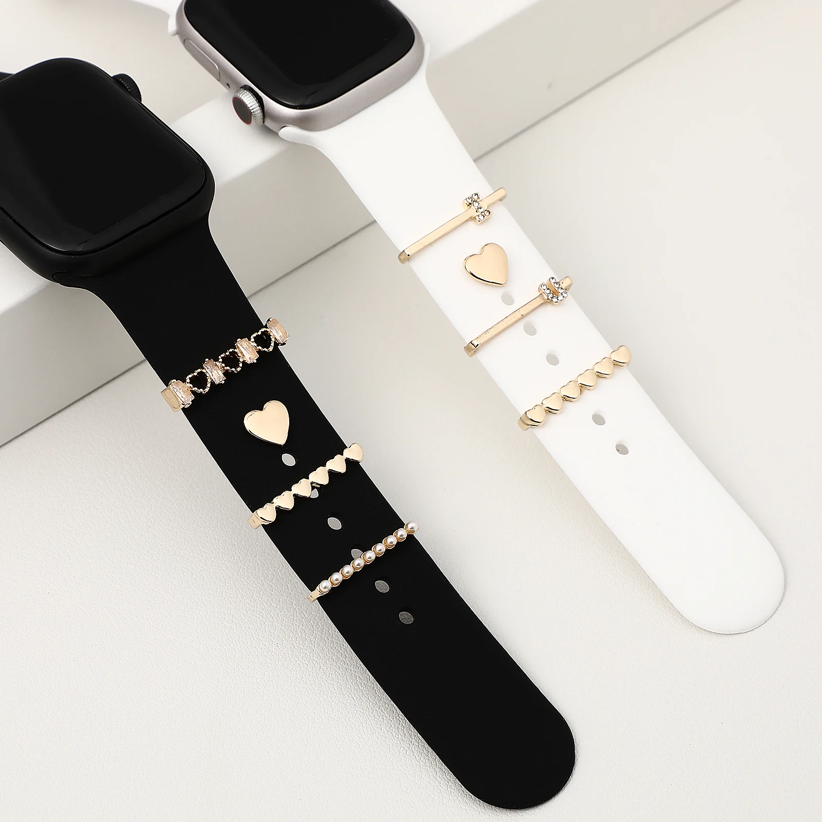 

8Pcs Watch Strap Decoration Metal Charms Easy Install Stylish Functional Watchband Ring Loop Accessories Watchband Charms